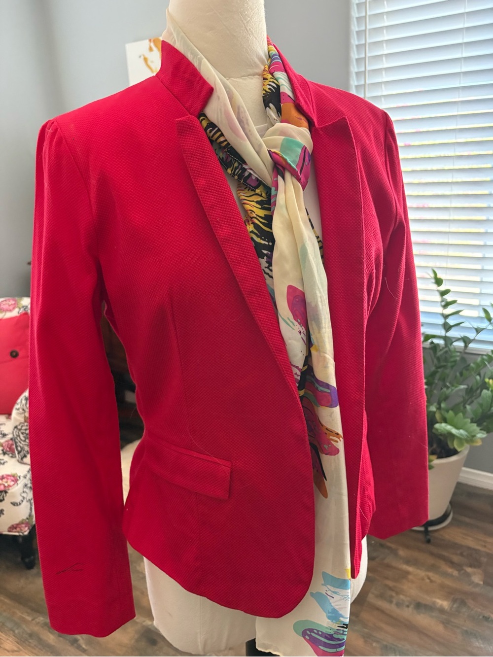 Red Women's Tailored Blazer Jacket Cynthia Crawley